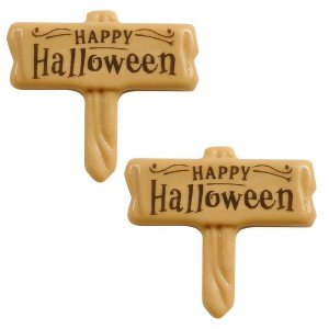 2 pannelli Happy Halloween 5,7 cm - Biondo cioccolato