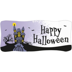 1 striscione Happy Halloween Haunted House (10,5 cm) - Azyme