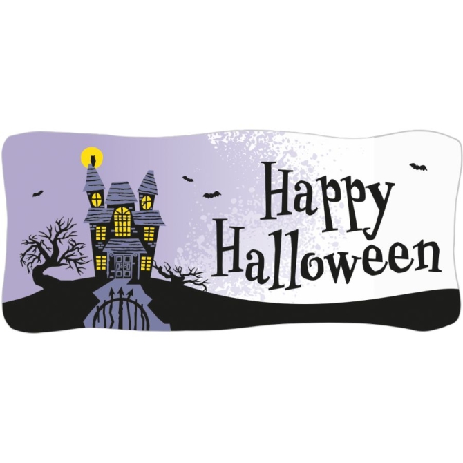 1 striscione Happy Halloween Haunted House (10, 5 cm) - Azyme 
