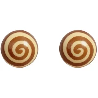 2 Boules 3D ( 2,8 cm) Sapin Spiral Marron - Chocolat Blanc