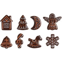 Gamma di 8 matite per decorazioni natalizie (3 cm) - Cioccolato