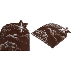 2 Tronchi di paesaggio innevato (8,4 cm) - Cioccolato