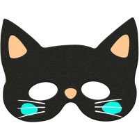 Maschera da gatto nero - Feltro