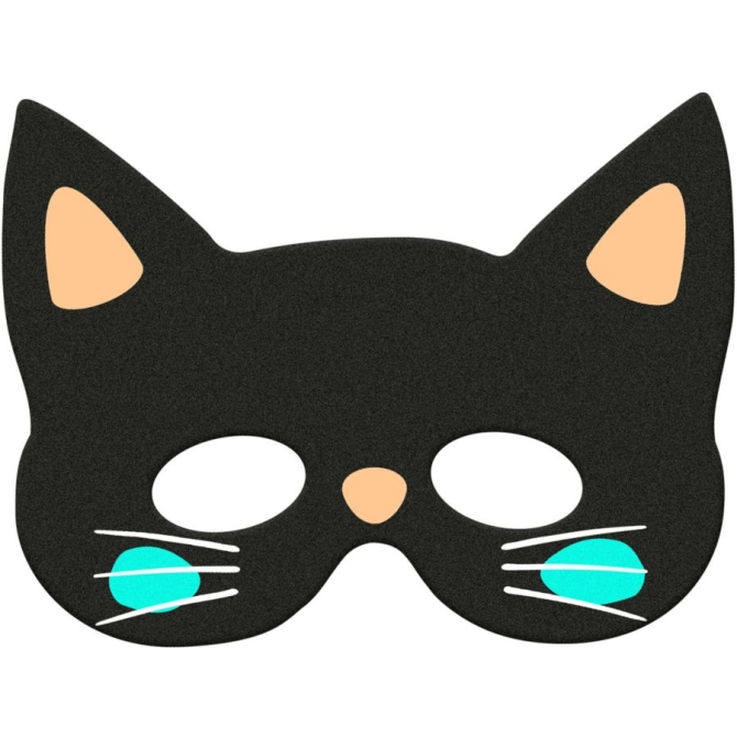 Maschera da gatto nero - Feltro 