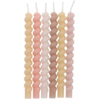 12 candele Twister pastello - 10 cm