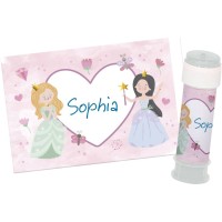 6 adesivi con bolle di sapone - Bella principessa