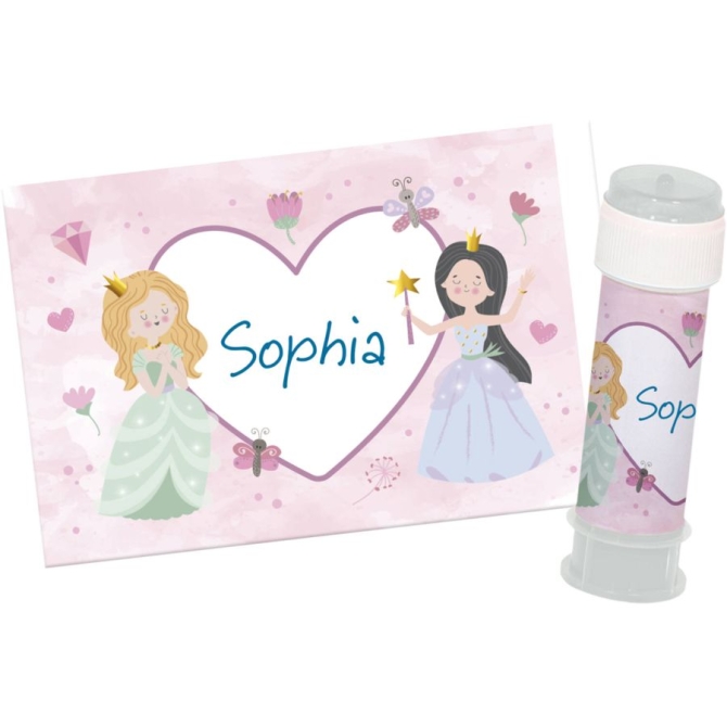 6 adesivi con bolle di sapone - Bella principessa 