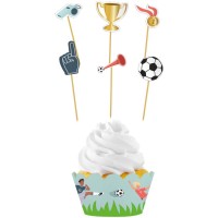 Set di 12 decorazioni per cupcake - Fantastico calcio