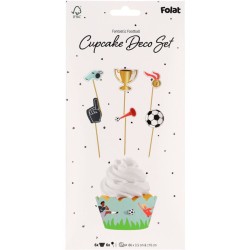 Set di 12 decorazioni per cupcake - Fantastico calcio. n3