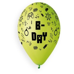 5 Ballons TNT Happy B-Day 33cm. n1
