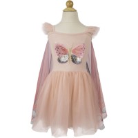 Costume Farfalla Rosa con Paillettes - Taglia 3-4 anni