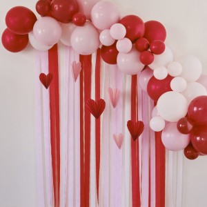 Kit di 55 palloncini a cuore rossi e rosa