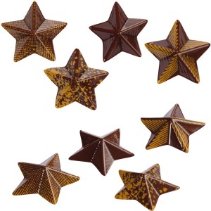 4 piccole stelle nere/dorate - cioccolato fondente