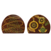 2 Punte di Tronco di Abete/Palla (7 cm) - Cioccolato