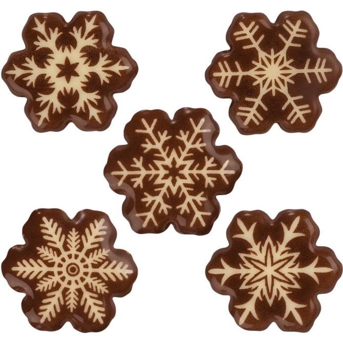 8 fiocchi di neve (2, 8 cm) - Cioccolato bianco 