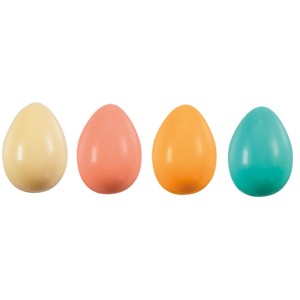 4 mini uova di Pasqua 3D (1,9 cm) - Cioccolato bianco