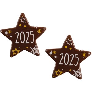 2 Star Wafer 2025 (4 cm) - Cioccolato Fondente