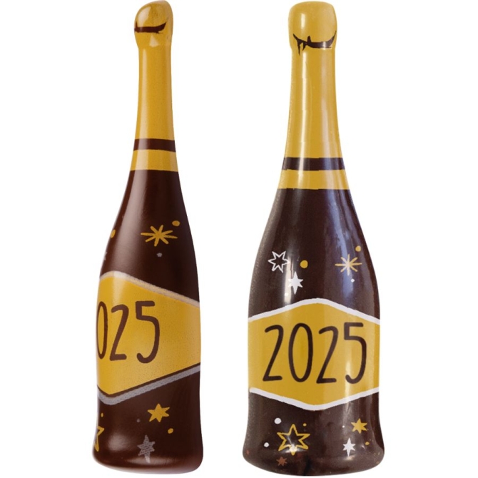 2 Bottiglie di Champagne 2025 (7, 5 cm) - Cioccolato Fondente 