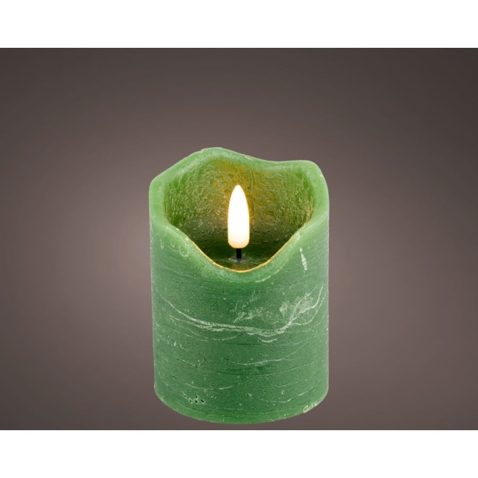 Candela di cera a LED per interni - Verde - 9 cm 