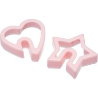 2 tagliabiscotti Cuore/Stella per tazza (6cm) - Plastica