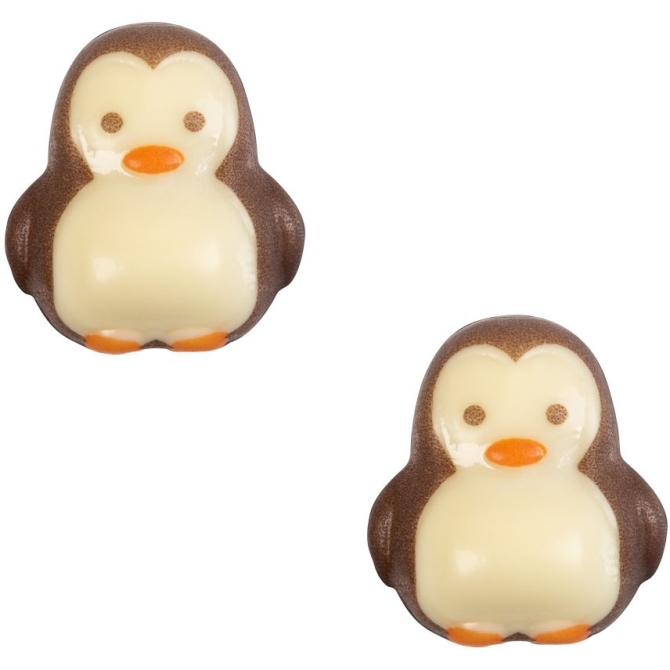 2 Pinguini 3D (3 cm) - Cioccolato bianco 