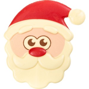 Testa di Babbo Natale 10 cm - Cioccolato bianco