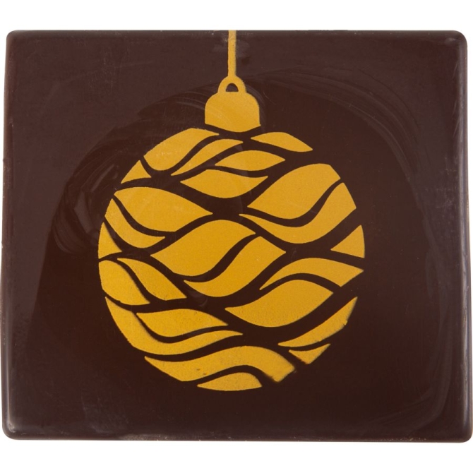 2 Tronchi Palle di Natale 9 cm - Cioccolato Fondente 