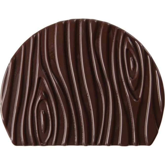 2 Punte Tronco Texture Legno 10 cm - Cioccolato Fondente 