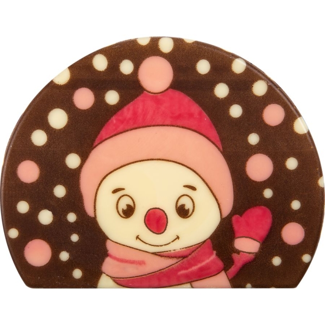 2 Punte di Tronco di Pupazzo di Neve Rosa 10 cm - Cioccolato Fondente 