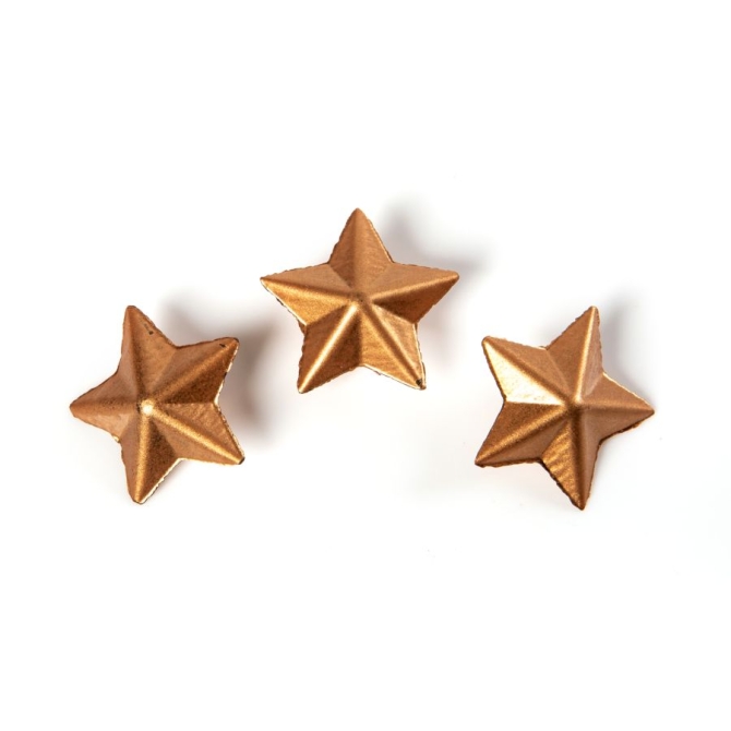 4 Piccole Stelle Bronzo 3D (2, 5 cm) - Cioccolato Fondente 