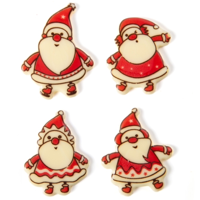 4 Babbo Natale (4, 5 cm) - Cioccolato bianco 