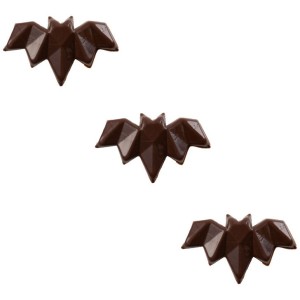3 Pipistrelli in rilievo 5,3 cm - Cioccolato Fondente