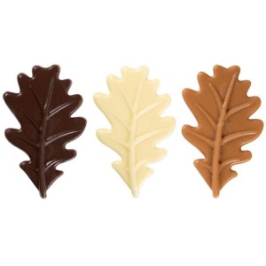 Set di 3 foglie invernali grandi 7 cm - Cioccolato