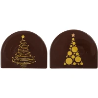 2 Punte di Abete Oro 8 cm - Cioccolato