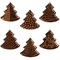 5 piccoli alberi di Natale (2,5 cm) - Cioccolato