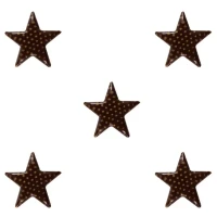 5 piccole stelle dorate a pois (2,5 cm) - cioccolato