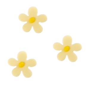 3 fiori (3 cm) - Cioccolato bianco