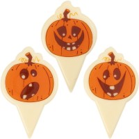 2 Picks di zucca di Halloween - Cioccolato bianco