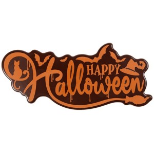 Plaquette Happy Halloween grande 15 cm - Cioccolato fondente