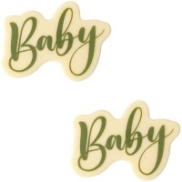 2 Targhette Baby 6,9 cm - Cioccolato Bianco