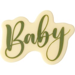 2 Targhette Baby 6, 9 cm - Cioccolato Bianco. n1