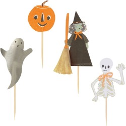 Kit di 24 pirottini e decorazioni per cupcake Halloween. n2