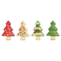 4 alberi di Natale (5,2 cm) - Cioccolato bianco