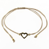 1 Bracciale in cordoncino - Cuore dorato