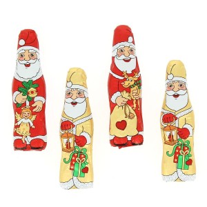 4 Babbi Natale confezionati (10 cm) - Cioccolato al latte