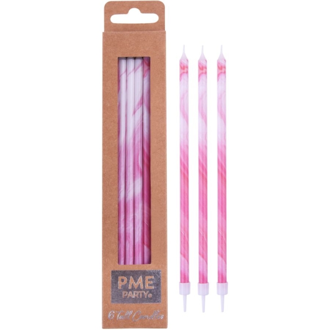 6 Candele Alte - Rosa Mabr 