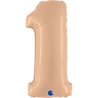 Palloncino Gigante Numero 1 Satin Nudo (102 cm)