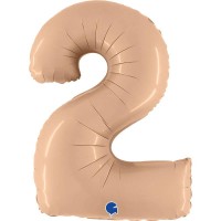 Palloncino Gigante Numero 2 Satin Nude (102 cm)