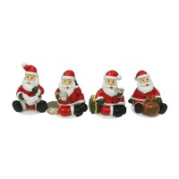 4 plettri di Babbo Natale seduto (3,9 cm) - poliresina