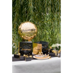 Palloncino piatto compleanno scintillante oro. n2